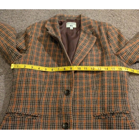 Uniqlo x Ines De La Fressange Wool Blend Plaid Blazer Jacket Women's Small - Picture 6 of 8